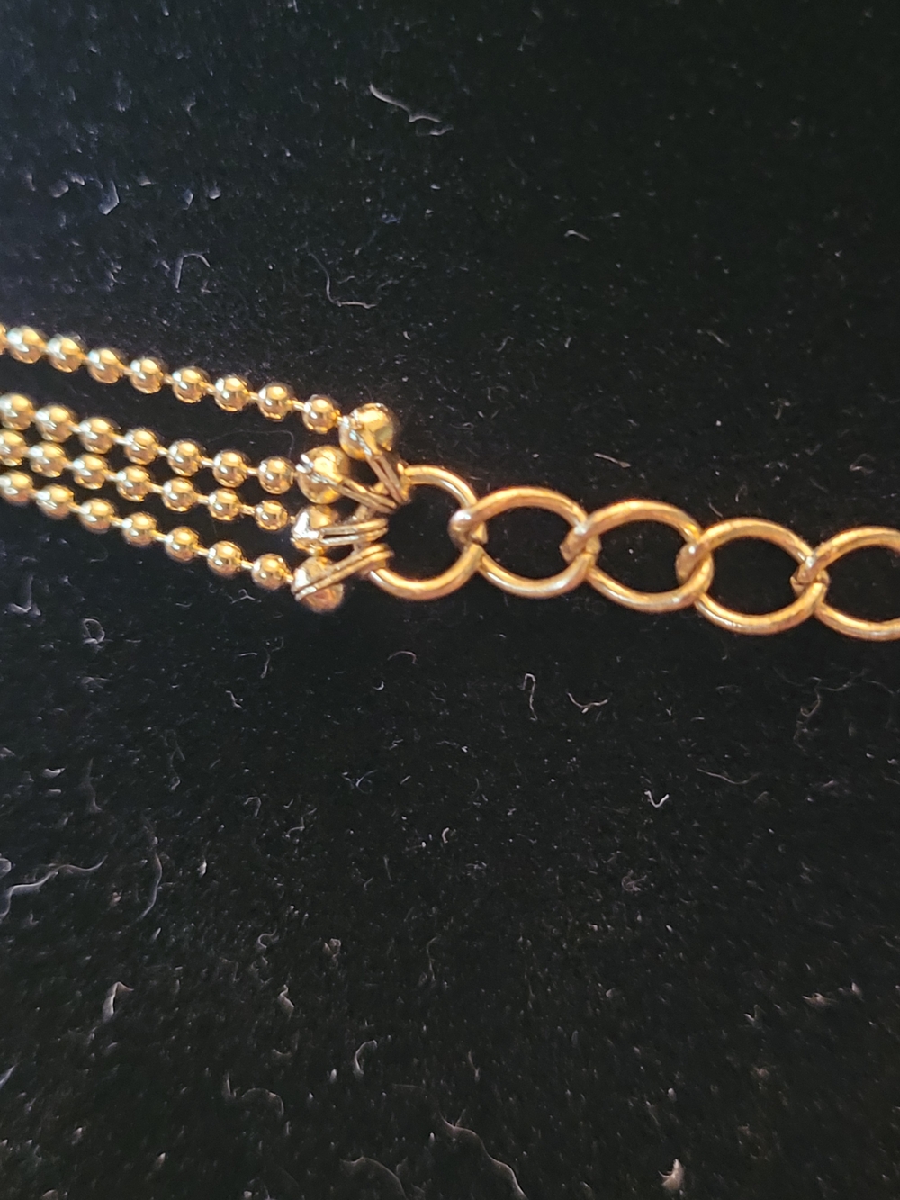 Vintage Style Gold Tone Mesh Bow  Necklace Rhinestone Tassel Statement Adj. - Picture 4 of 5